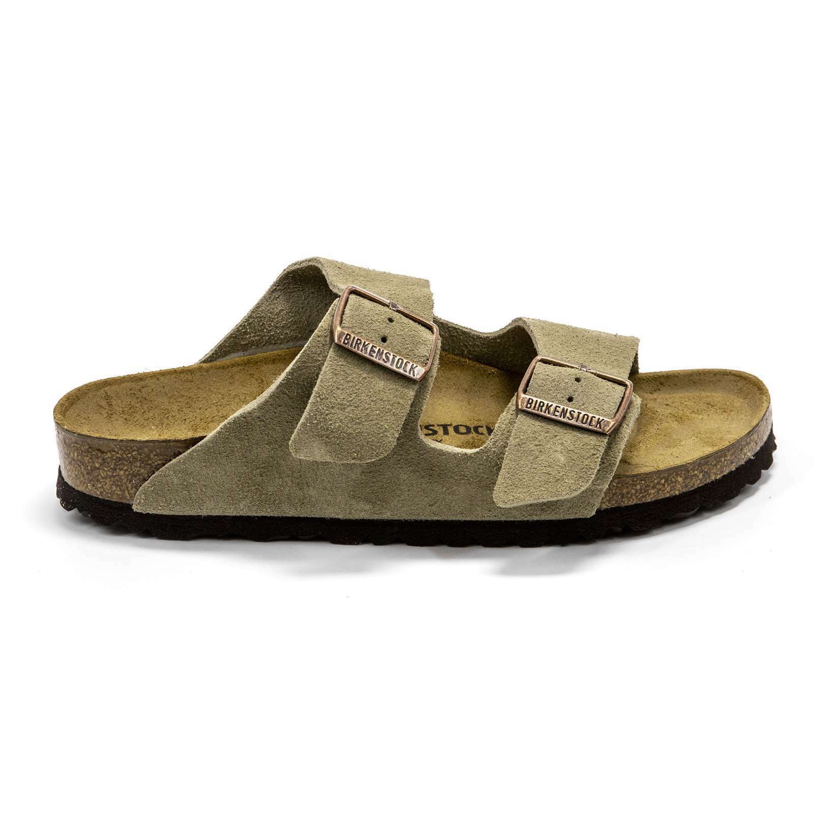 Suede 2-Strap Cork Footbed Slides