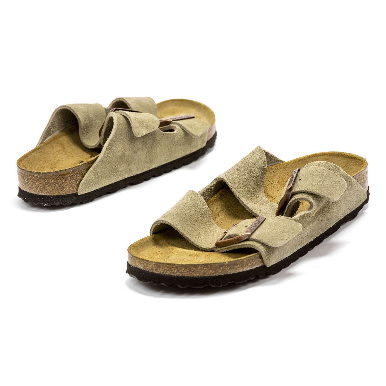 Suede 2-Strap Cork Footbed Slides