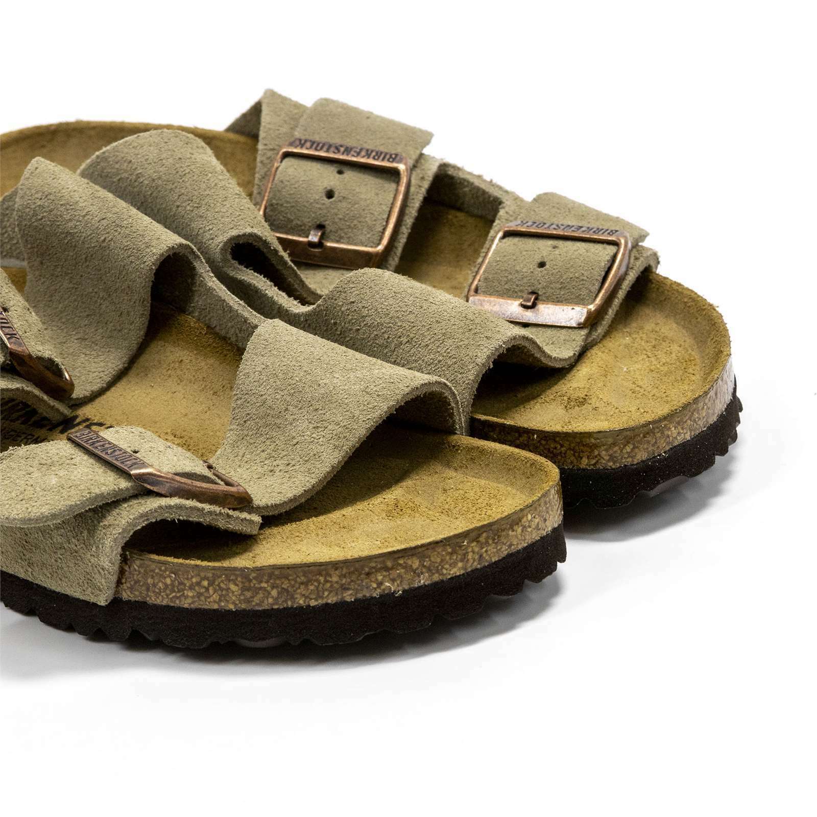 Suede 2-Strap Cork Footbed Slides