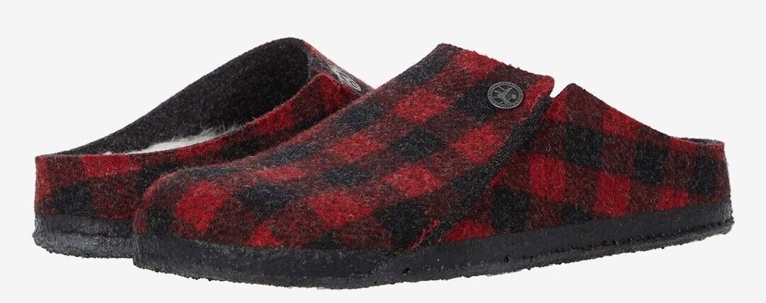 Zermatt Rivet Plaid Red Black Clogs EU 39
