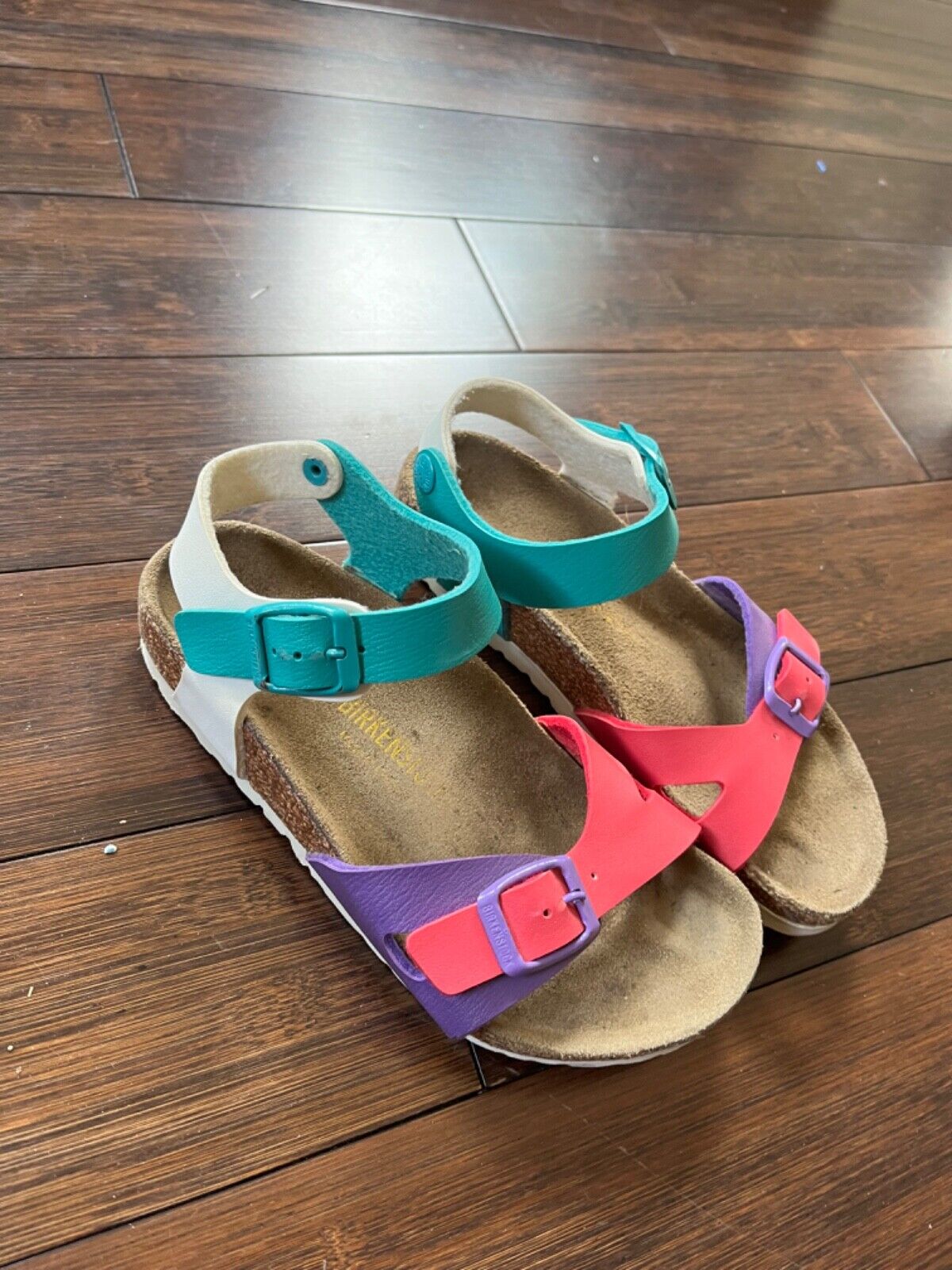 Birkenstock Kids Multicolor bright purple pink Birko-Flor Sandals 32