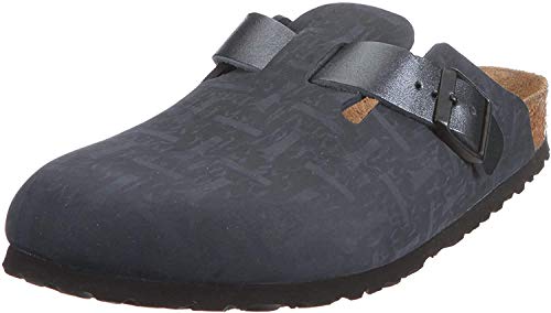 Black Leather Birkenstock Boston Slip-On Clogs - Women's