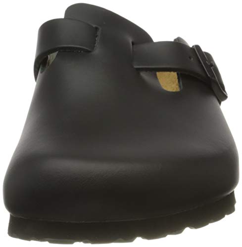 Black Leather Birkenstock Boston Slip-On Clogs - Women's
