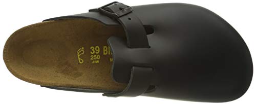 Black Leather Birkenstock Boston Slip-On Clogs - Women's