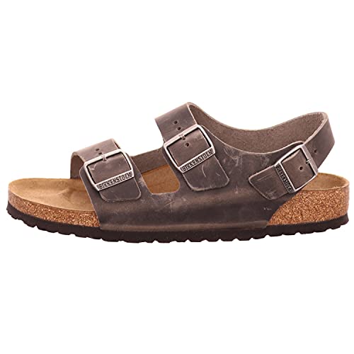 Men's Iron Birkenstock Milano Leather Sandals - Size 11