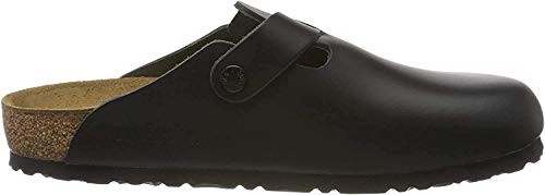 Black Leather Birkenstock Boston Slip-On Clogs - Women's