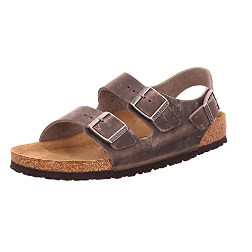 Men's Iron Birkenstock Milano Leather Sandals - Size 11