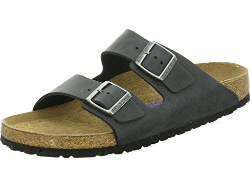 Black Oiled Leather Arizona Birkenstock Sandals - 10/8.5