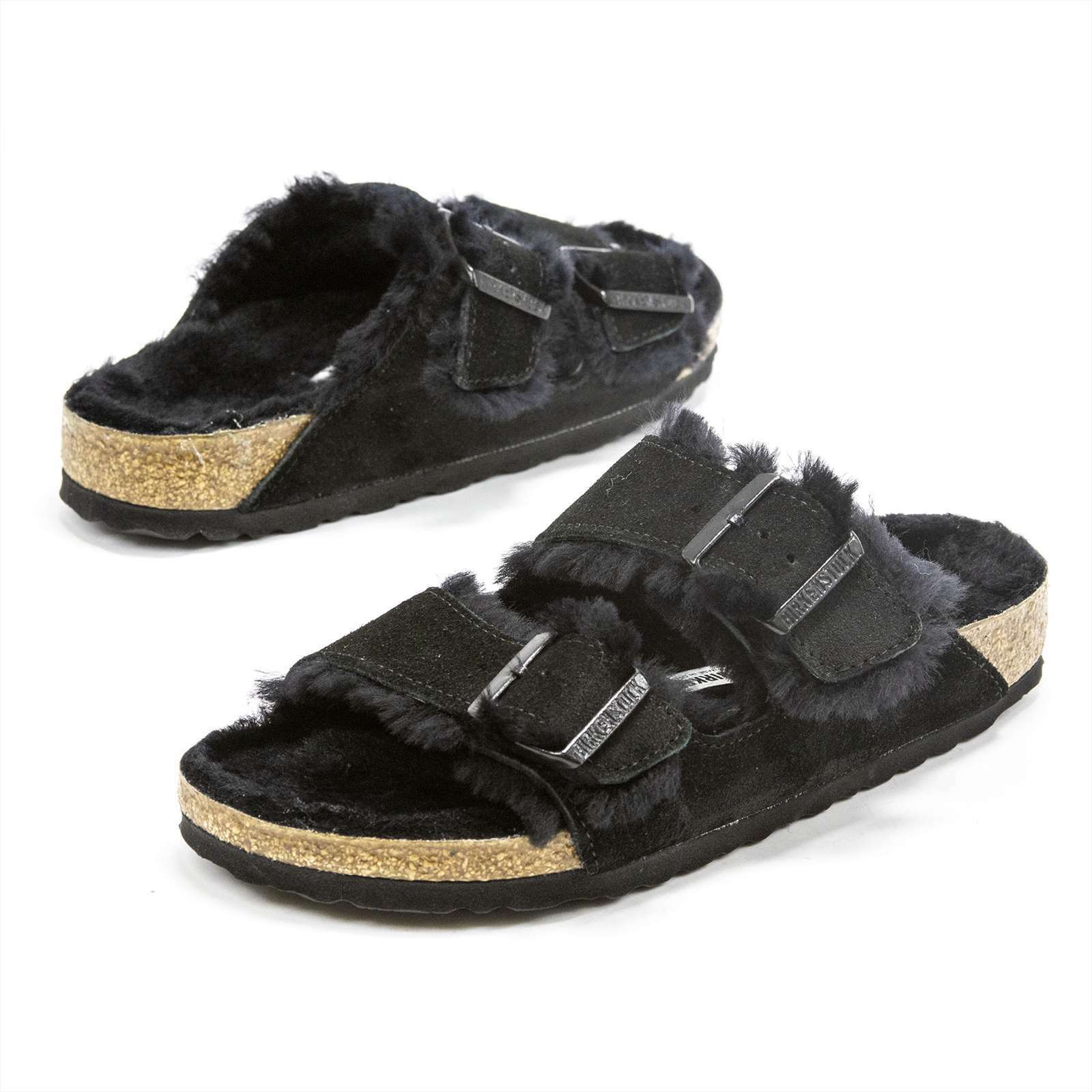Birkenstock Arizona Shearling 2-Strap Slide Sandals