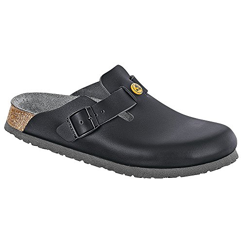 Black Leather Birkenstock Boston Slip-On Clogs - Women's
