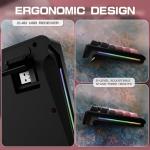 LexonElec M96 Wireless Keyboard, Low Profile Quiet Typing Membrane Gaming Keyboard with Smart Display & Knob, RGB Backlit, USB C Rechargeable, 94 Keys PBT Keycap for Windows PC, Mac, Linux-BlackBerry