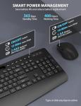 Wireless Keyboard and Mouse Combo - Full-Sized Ergonomic Keyboard with Wrist Rest, Phone Holder, Sleep Mode, Silent 2.4GHz Cordless Keyboard Mouse Combo for Computer, Laptop, PC, Mac, Windows -Trueque