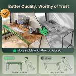 Huuger Computer Desk, 55 Inch Home Office Desk, Gaming Writing Work from Home Study Desk, Large Legroom, Sturdy Metal Frame, Modern Simple, Rustic Brown