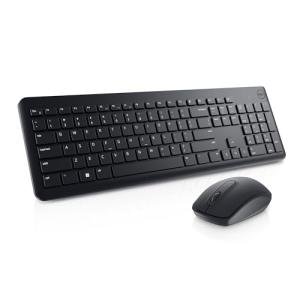 Dell Wireless Keyboard and Mouse - KM3322W, Wireless - 2.4GHz, Optical LED Sensor, Mechanical Scroll, Anti-Fade Plunger Keys, 6 Multimedia Keys, Tilt Leg - Black