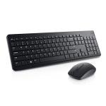 Dell Wireless Keyboard and Mouse - KM3322W, Wireless - 2.4GHz, Optical LED Sensor, Mechanical Scroll, Anti-Fade Plunger Keys, 6 Multimedia Keys, Tilt Leg - Black