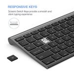 Wireless Keyboard and Mouse, Vssoplor Rechargeable Quiet Full-Size Keyboard and Mouse Combo Set Ultra Slim Design for Laptop, PC, Notebook, Desktop-Dark Gray