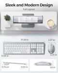 Wireless Keyboard and Mouse Combo - Full Size Slim Thin Wireless Keyboard Mouse with Numeric Keypad 2.4G Stable Connection Adjustable DPI (White & Silver)