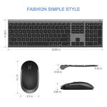 Wireless Keyboard and Mouse, Vssoplor Rechargeable Quiet Full-Size Keyboard and Mouse Combo Set Ultra Slim Design for Laptop, PC, Notebook, Desktop-Dark Gray