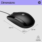 HP X500 - Wired USB Mouse for Windows PC Desktop, Laptop, Notebook, Mac, computerand Chromebook, for Righty or Lefty Use (E5E76AA#ABA),Black