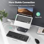 TECKNET Wireless Keyboard, 2.4G Silent Full-Size USB Keyboard with Number Pad, Ergonomic Keys & Foldable Feet, Compatible with Laptop, PC, Desktop, Surface, Windows 11/10/8/7 – QWERTY US Layout, Black