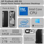HP ProDesk 400 G9 SFF Business Desktop Computer, Intel CPU, 32GB RAM, 1TB PCle SSD, Dual 4K Display Support, USB-C, HDMl, RJ-45, Wi-Fi, Wired Keyboard & Mouse, Windows 11 Pro