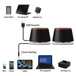 Sanyun SW102 Computer Speakers, 5Wx2, Deep Bass in Small Body, Stereo 2.0 USB Powered 3.5mm Aux Multimedia Speakers, Built-in Bottom Bass Radiators, PC Laptop Desktop Speakers, Black
