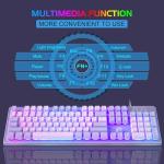 Gaming Keyboard and Mouse Combo, K1 RGB LED Backlit Wired Keyboard with 104 Key Computer PC Gaming Keyboard for PC/Laptop (Purple)