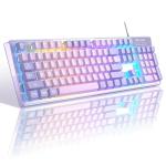 Gaming Keyboard and Mouse Combo, K1 RGB LED Backlit Wired Keyboard with 104 Key Computer PC Gaming Keyboard for PC/Laptop (Purple)