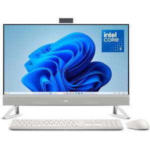 Dell 27 All-in-One Desktop ec27250-27-inch FHD (1920 x 1080) Display, Intel Core 5 Processor 120U, Intel Graphics, 16GB DDR5 RAM, 512GB SSD, Windows 11 Home, Onsite Service - White