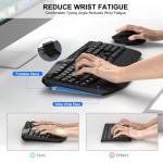 Wireless Keyboard and Mouse Combo, 2.4G Full Size Wave Keys Ergonomic Keyboard with Wrist Rest and 3-Level DPI Adjustable Wireless Ergonomic Mouse for Windows, Mac OS Desktop/Laptop/PC(Black)