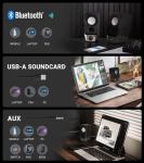 Edifier R19BT 2.0 PC Speaker System with Wooden Cabinet, Bluetooth 5.3, Full Stereo Sound, Strong Bass, Volume Control, 3.5mm Input/USB-A Sound Card for Computer/TV/Smartphone/Tablet - Black