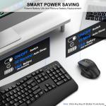 Wireless Keyboard and Mouse Combo, 2.4G Full Size Wave Keys Ergonomic Keyboard with Wrist Rest and 3-Level DPI Adjustable Wireless Ergonomic Mouse for Windows, Mac OS Desktop/Laptop/PC(Black)