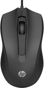 HP Wired Mouse 100 - Precise Optical Sensor with 1600 DPI - Easy USB Connection - Ambidextrous Design - 3 Button Control & Built-in Scrolling - Multi-OS Compatible (6VY96AA#ABL)