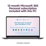 Lenovo IdeaPad 15.6" HD Laptop (12GB RAM,1TB PCIe SSD, 1-Year Microsoft Office 365, Intel Celeron N4500) for Students, Home, Business, Numeric Keypad, Webcam, HDMI, Wi-Fi 6, Win 11 Home in S Mode