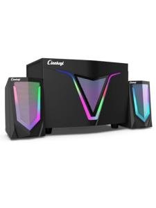 cinnkeyi 2.1 USB-Powered Computer Speaker with Subwoofer,Computer Speakers with 9'' subwoofer-Dual 4.7'' mid-Treble Full-Range Satellites for PC,Speaker with Dynamic RGB,Up to 16W, 3.5mm Inputs