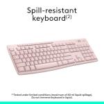 Logitech K270 Wireless Keyboard for Windows, 2.4 GHz Wireless, Full-Size, Number Pad, 8 Multimedia Keys, 2-Year Battery Life, Compatible with PC, Laptop - Rose