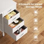 Huuger 55 Inch White Desk with 4 Drawers, Vanity Desk with Mesh Shelf for Makeup, Computer Desk for Home Office with Large Storage, Bedroom, Work from Home