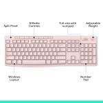 Logitech K270 Wireless Keyboard for Windows, 2.4 GHz Wireless, Full-Size, Number Pad, 8 Multimedia Keys, 2-Year Battery Life, Compatible with PC, Laptop - Rose