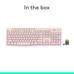 Logitech K270 Wireless Keyboard for Windows, 2.4 GHz Wireless, Full-Size, Number Pad, 8 Multimedia Keys, 2-Year Battery Life, Compatible with PC, Laptop - Rose