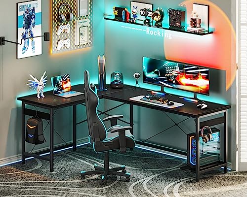 Coleshome 66" L-Shaped Gaming Corner Desk