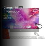 Dell Inspiron 7730 27" Touchscreen All in One Desktop Computer, Intel 10-Core 7 150U, NVIDIA GeForce MX570A, 32 GB RAM, 1 TB SSD, Wi-Fi 6E, Win 11 Pro, Office 2024 Pro Lifetime, Wireless KB & Mouse