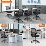 FDW Ergonomic Office Chair Home Desk Chair Task Mesh Computer Chair Gaming with Back Lumbar Support Armrest Modern Swivel Modern Adjustable Rolling Executive Mesh Chair for Women Men (Black)