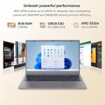 VIGSENUP Laptop,15.6'' Laptop Computer,8GB RAM LPDDR4 128GB SSD(Expandable to 1TB), AMD Athlon Processor Up to 2.6 GHz,WiFi 5,BT 5.0, Webcam, Poratable Student and Business Laptops
