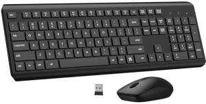 Wireless Keyboard and Mouse Combo, Full Size Silent Ergonomic Keyboard and Mouse, Long Battery Life, Optical Mouse, 2.4G Lag-Free Cordless Mice Keyboard for Computer, Mac, Laptop, PC, Windows