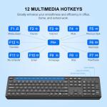 Wireless Keyboard and Mouse Combo, Full Size Silent Ergonomic Keyboard and Mouse, Long Battery Life, Optical Mouse, 2.4G Lag-Free Cordless Mice Keyboard for Computer, Mac, Laptop, PC, Windows