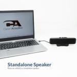 Cyber Acoustics USB & Bluetooth Speaker Bar (CA-2890BT) – USB Powered Speaker with Speakerphone for PC and Bluetooth to Simultaneously Connect to Smartphones, Clamps to Monitor, Convenient Controls
