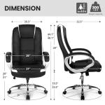 NEO CHAIR Office Chair Computer Desk Chair Gaming - Ergonomic High Back Cushion Lumbar Support with Wheels Comfortable Black Leather Racing Seat Adjustable Swivel Rolling Home Executive
