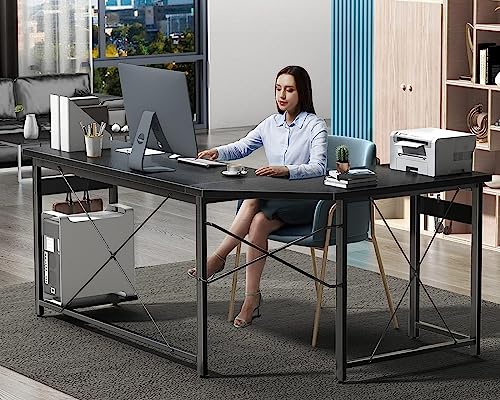 Coleshome 66" L-Shaped Gaming Corner Desk