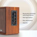 40W Wooden PC Speakers with Strong Bass & Bluetooth