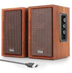 40W Wooden PC Speakers with Strong Bass & Bluetooth